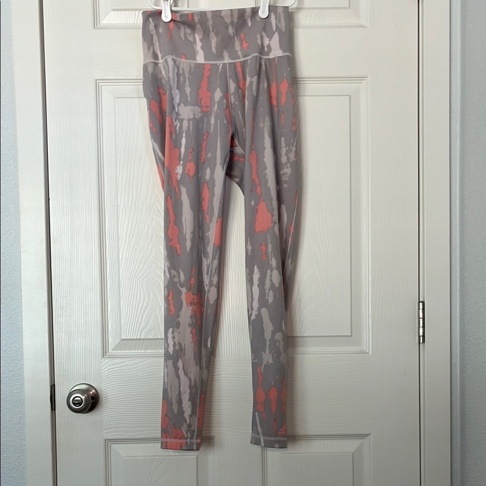 Adidas Gray and Coral Leggings